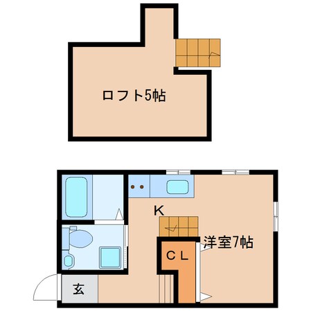 五位堂駅 徒歩5分 2階の物件間取画像